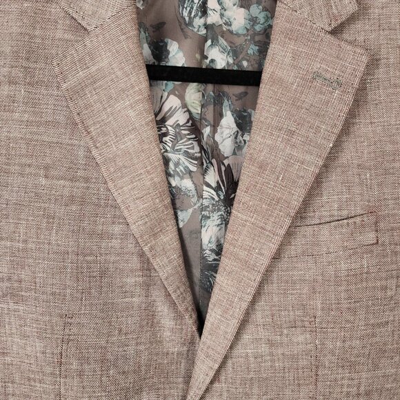 Joseph Abboud Burgundy 55% Linen Blend Sportcoat Blazer - Picture 2 of 7